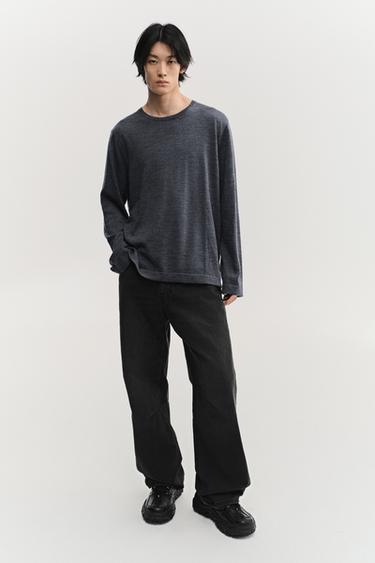 100% WOOL SWEATER - Anthracite Grey by Zara