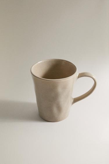 IRREGULAR STONEWARE MUG - Taupe grey by Zara - Image 0