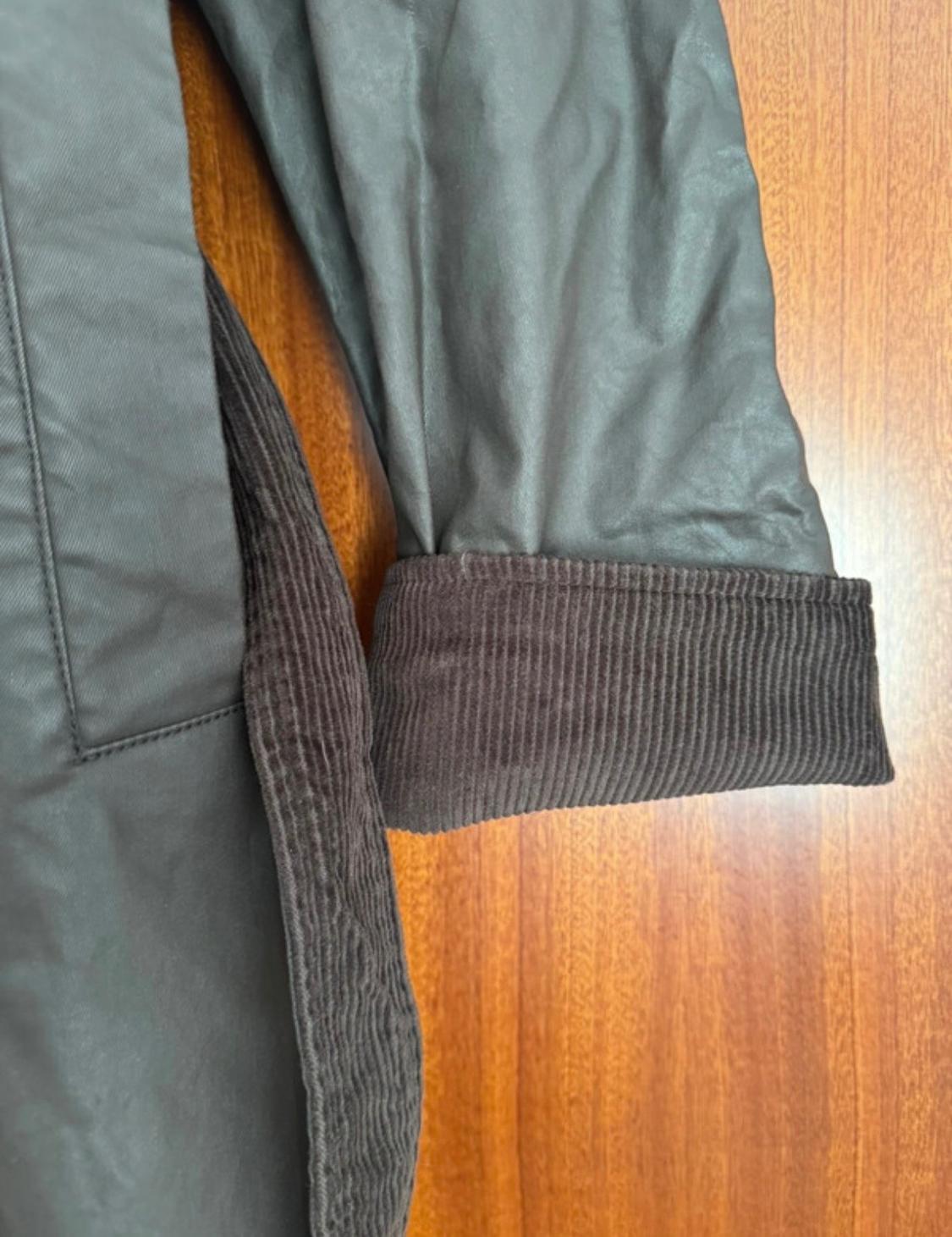 WAXED TRENCH COAT WITH CORDUROY CUFFS - Image 4
