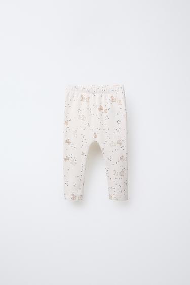 LOT DE DEUX LEGGINGS POINTELLE IMPRIMÉ - Écru de Zara - Image 1
