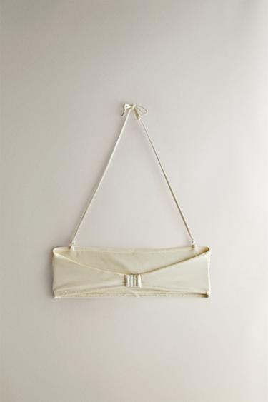 GATHERED BEACH BIKINI TOP - Ecru by Zara - Image 2