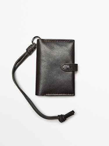 Zara Nappa leather charm card holder - Brown - Image 0