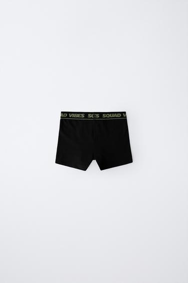 6-14 YEARS/ THREE-PACK OF TEXT BOXERS - Black de Zara - Image 3