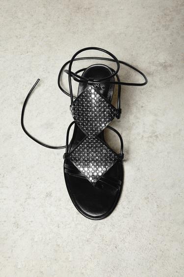 STRAPPY LEATHER SANDALS WITH STUDS LUDOVIC DE SAINT SERNIN x ZARA - Black by Zara