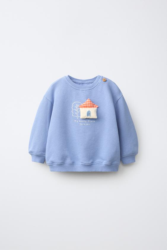 HOUSE PATCHWORK SWEATSHIRT - Bluish by Zara - Image 0