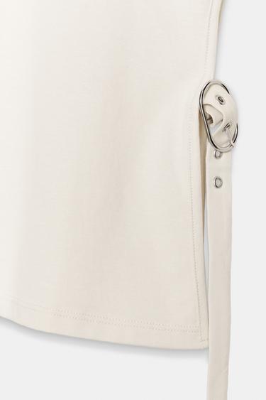 BUCKLE VENT T-SHIRT - Beige by Zara - Image 7