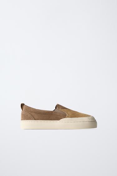 LEATHER PLIMSOLLS - Brown by Zara
