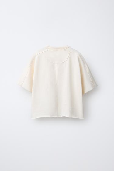 ENSEMBLE T-SHIRT ET PANTALON NERVURE HEAVY WEIGHT - Écru de Zara - Image 2