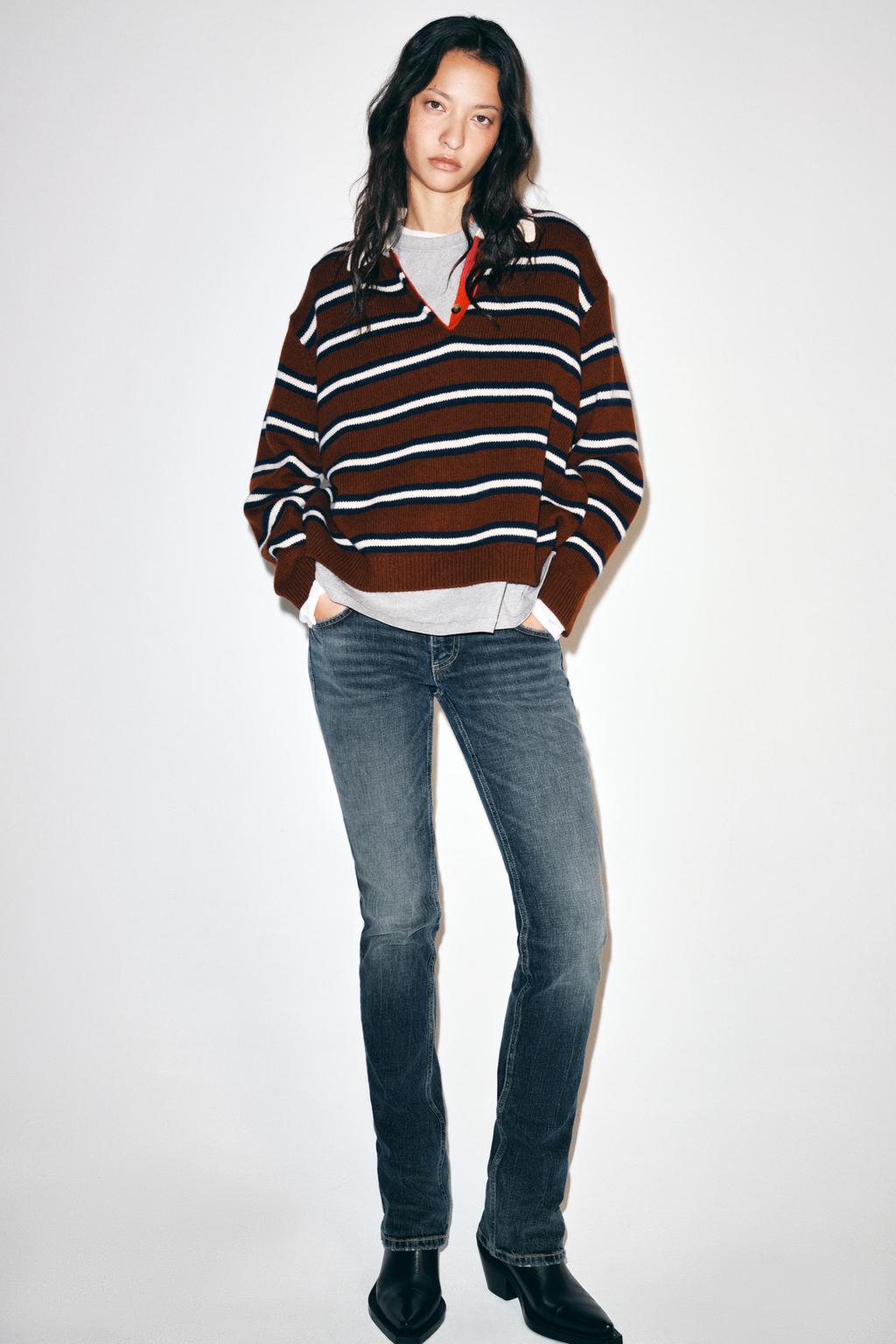 STRIPED 100% WOOL POLO SHIRT