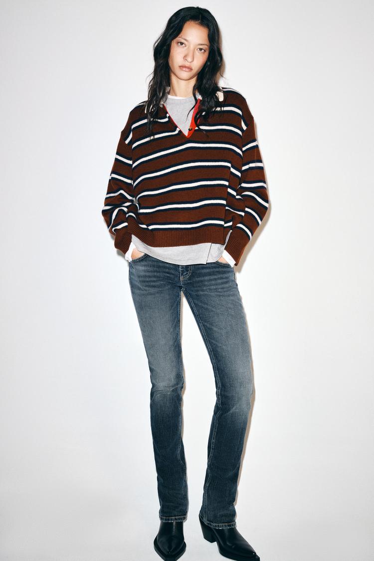 STRIPED 100% WOOL POLO SHIRT