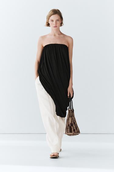 Zara Strapless flowing top - Black - Image 0