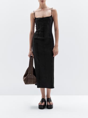Zara Split suede shoulder bag - Black gold - Image 0