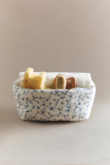 아기용 블루 플로랄 프린트 직사각형 정리함 - Zara 블루