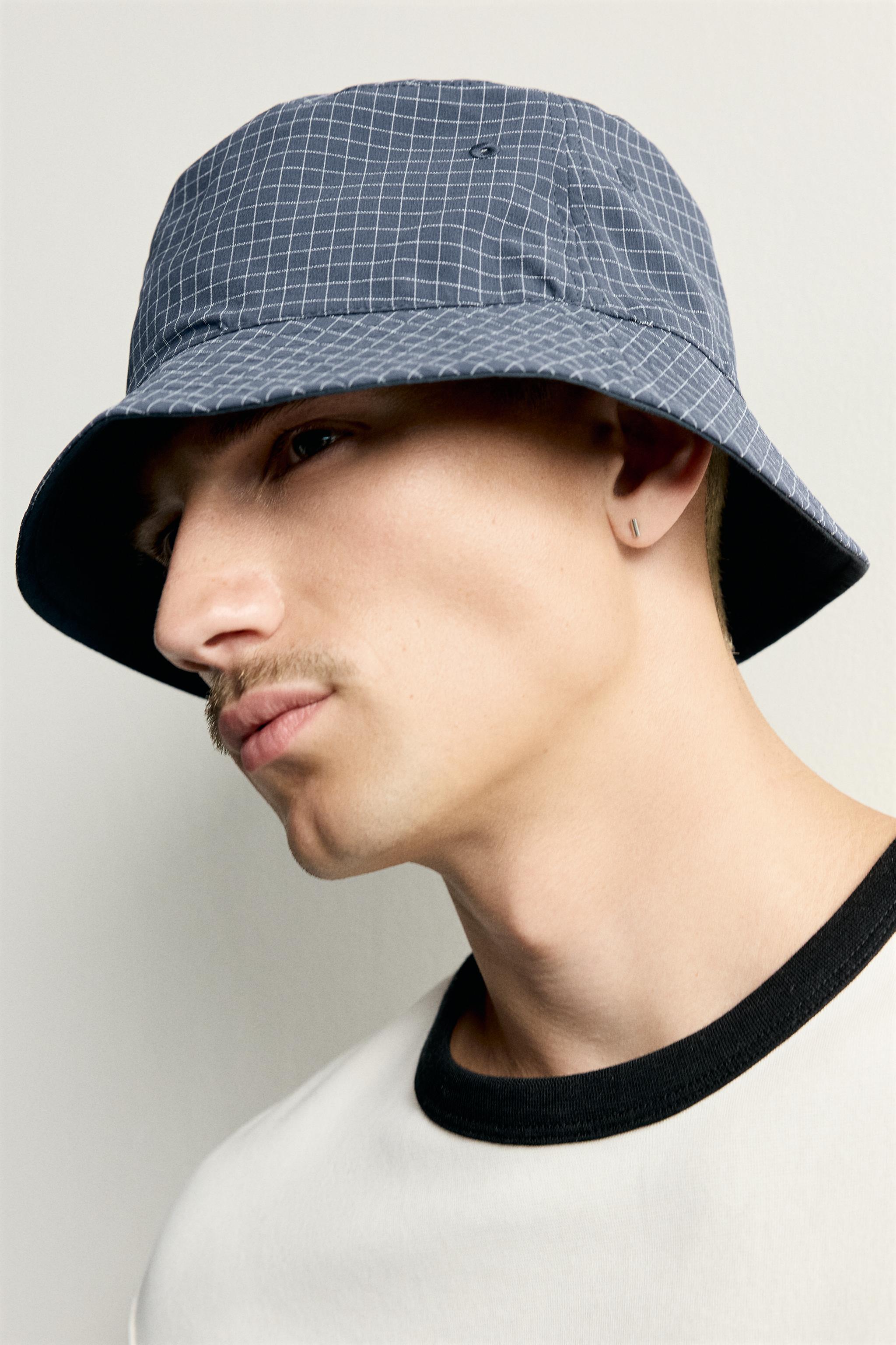 Мужские головные уборы Zara REVERSIBLE PLAID BUCKET HAT — фото 3