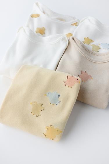 LOT DE CINQ BODYS À MOTIF OISEAUX - Multicolore de Zara - Image 4
