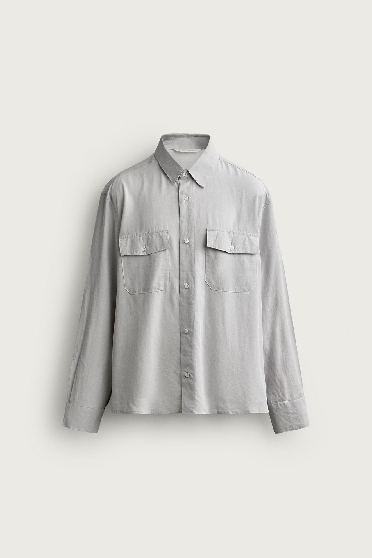 FLUID POCKET SHIRT — Gray