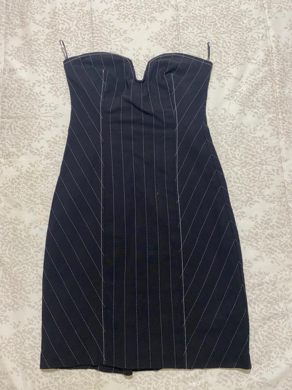 SHORT PINSTRIPED DRESS
