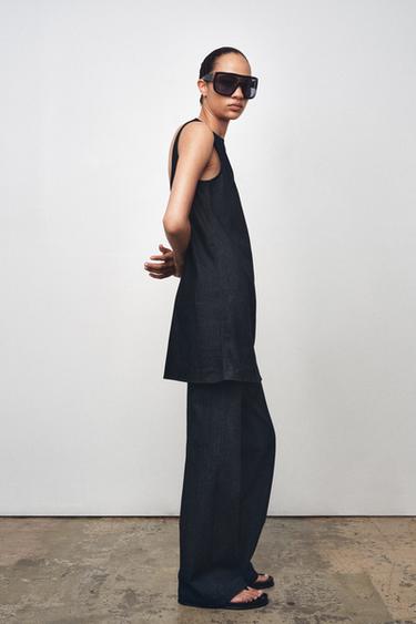 Zara ZW COLLECTION FLARE MID-RISE JEANS - Blue