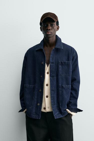 CHAQUETA DENIM RELAXED FIT BOLSILLOS - Azul de Zara