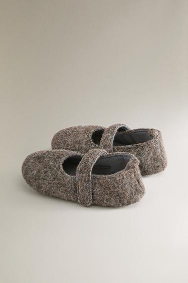 KIDS' WOOL-EFFECT BALLERINAS - Grey by Zara - Image 3