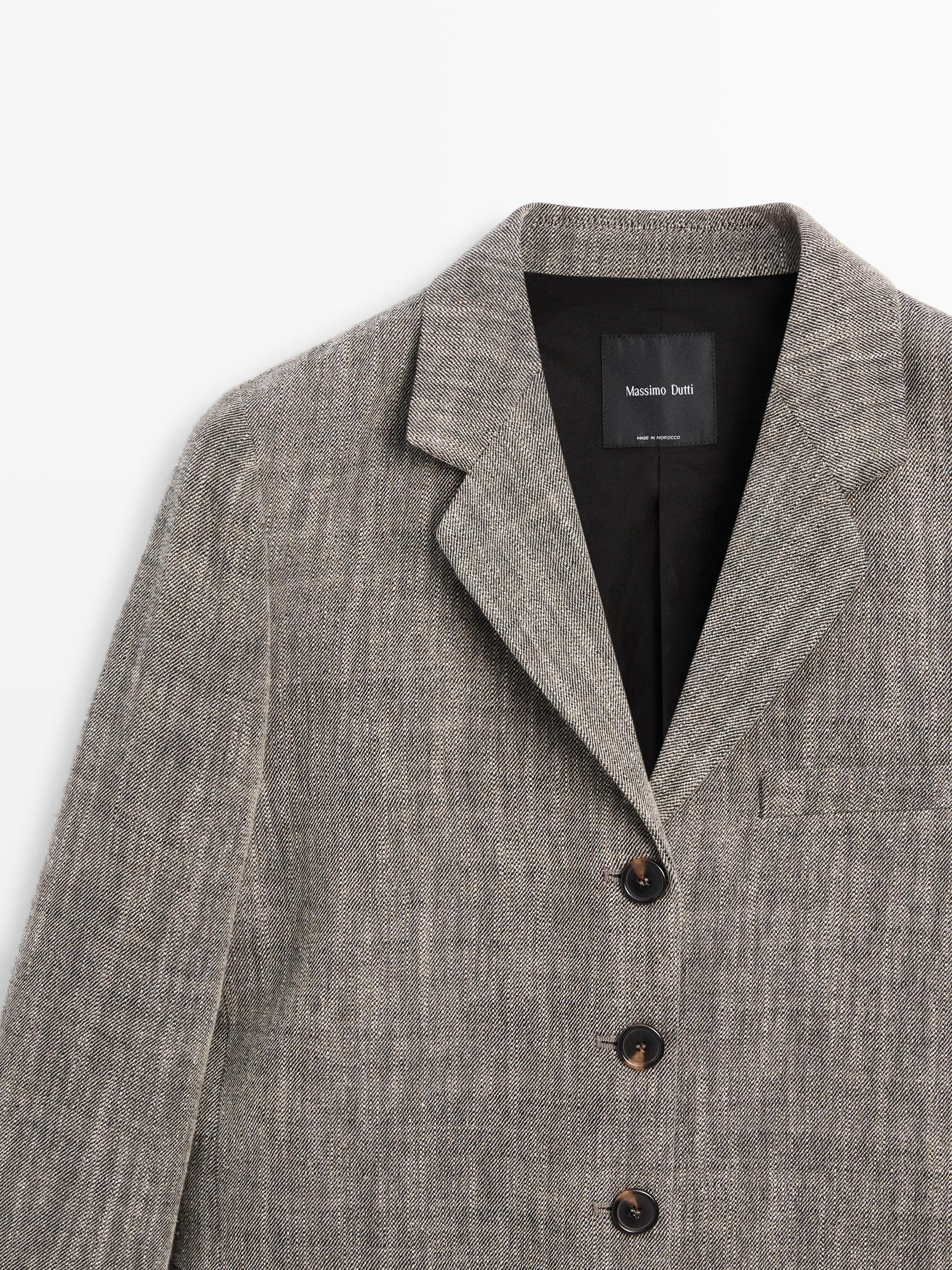Flecked wool blend blazer
