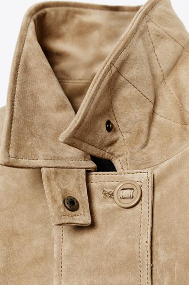 VESTE EN DAIM - Sable clair de Zara - Image 8