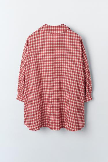 LIMITED EDITION CHECK DRESS - Ecru / Red by Zara - Image 1