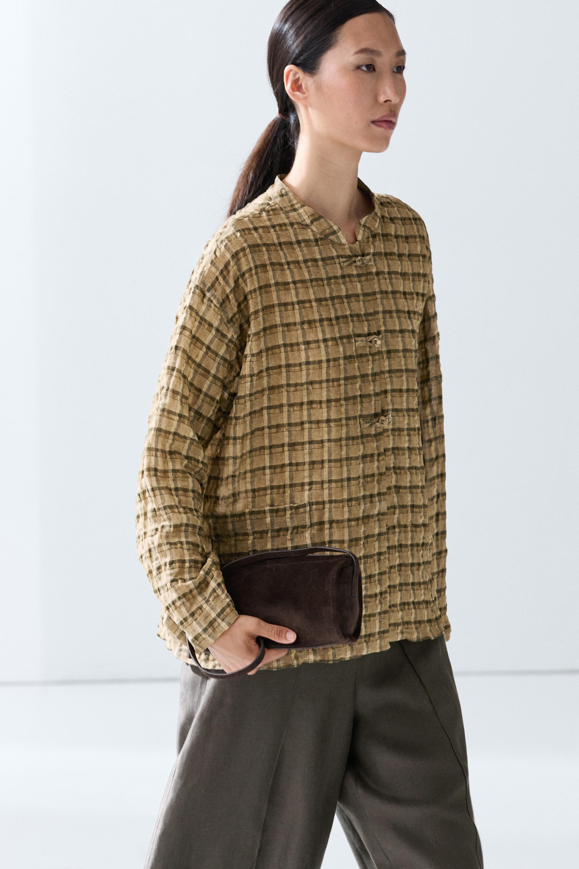 Flowing checkered shirt — Mustard