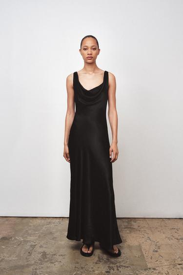 שמלת סאטן ZW COLLECTION - שחור של Zara - תמונה 0