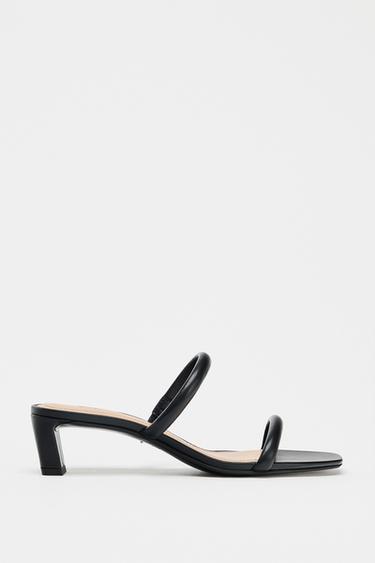 DOUBLE STRAP MID-HEEL SANDALS - Black by Zara - Image 0