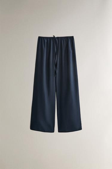 HOSE AUS SEIDE UND BAUMWOLLE - Marineblau von Zara - Bild 0
