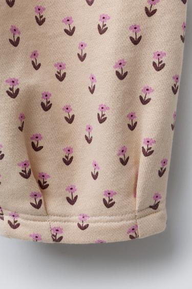 PANTALON EN MOLLETON BALLON FLEURS - Écru moyen de Zara - Image 3