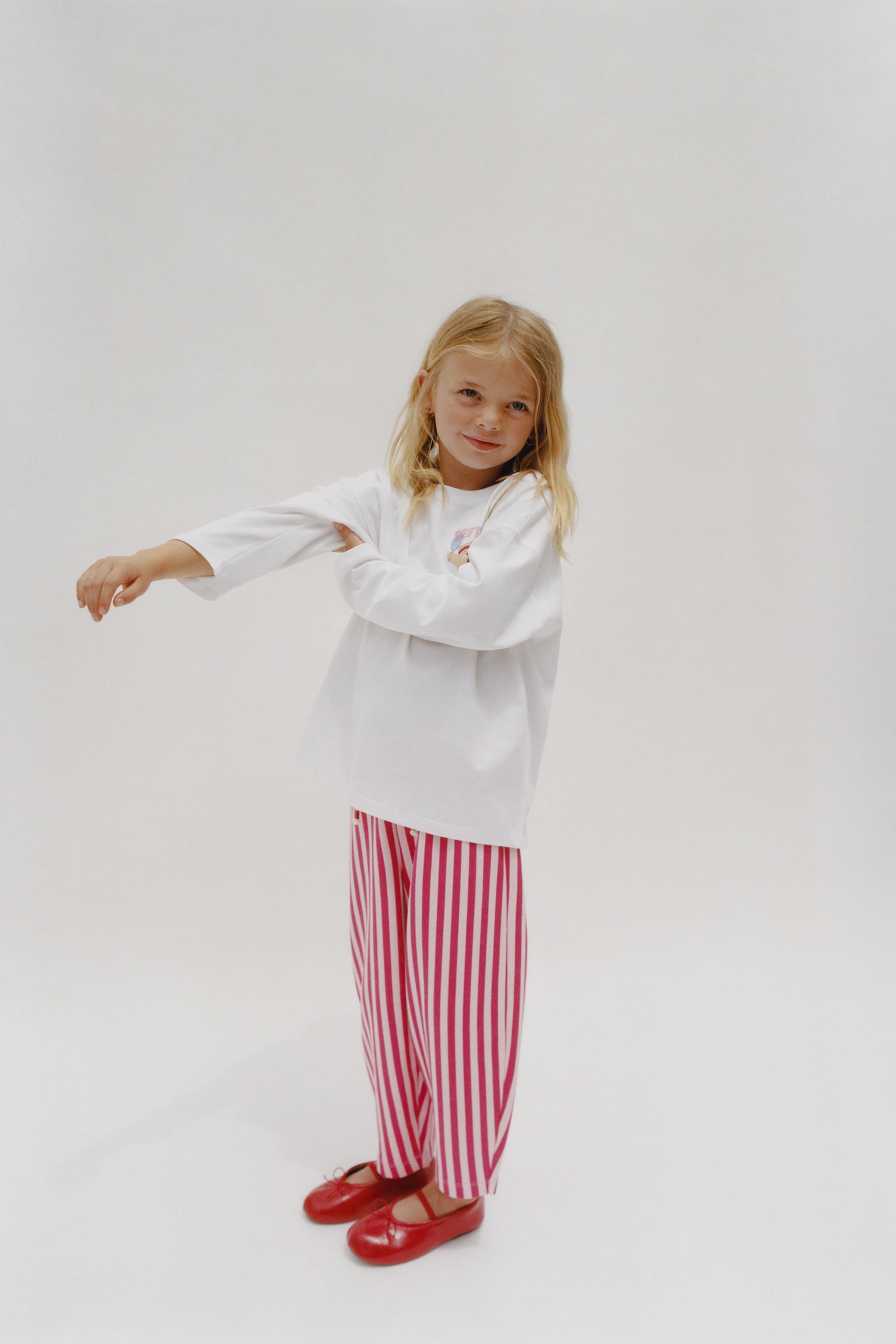 PLAID AND HEART PRINT BARREL PANTS — Strawberry