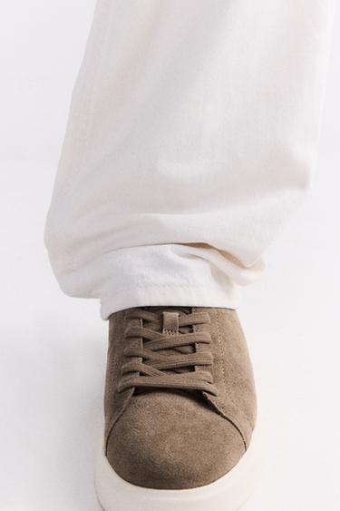 ZAPATILLA PIEL - Gris Topo de Zara