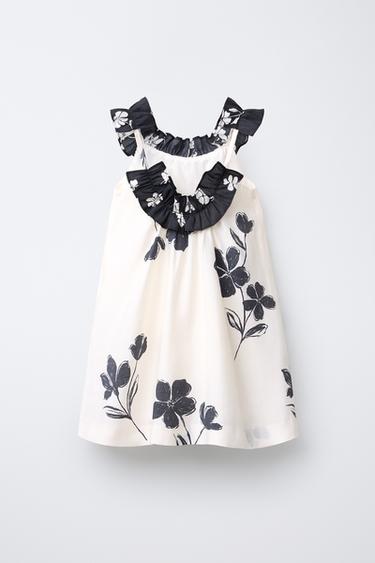 ROBE À IMPRIMÉ FLEURI - Écru / Noir de Zara - Image 1