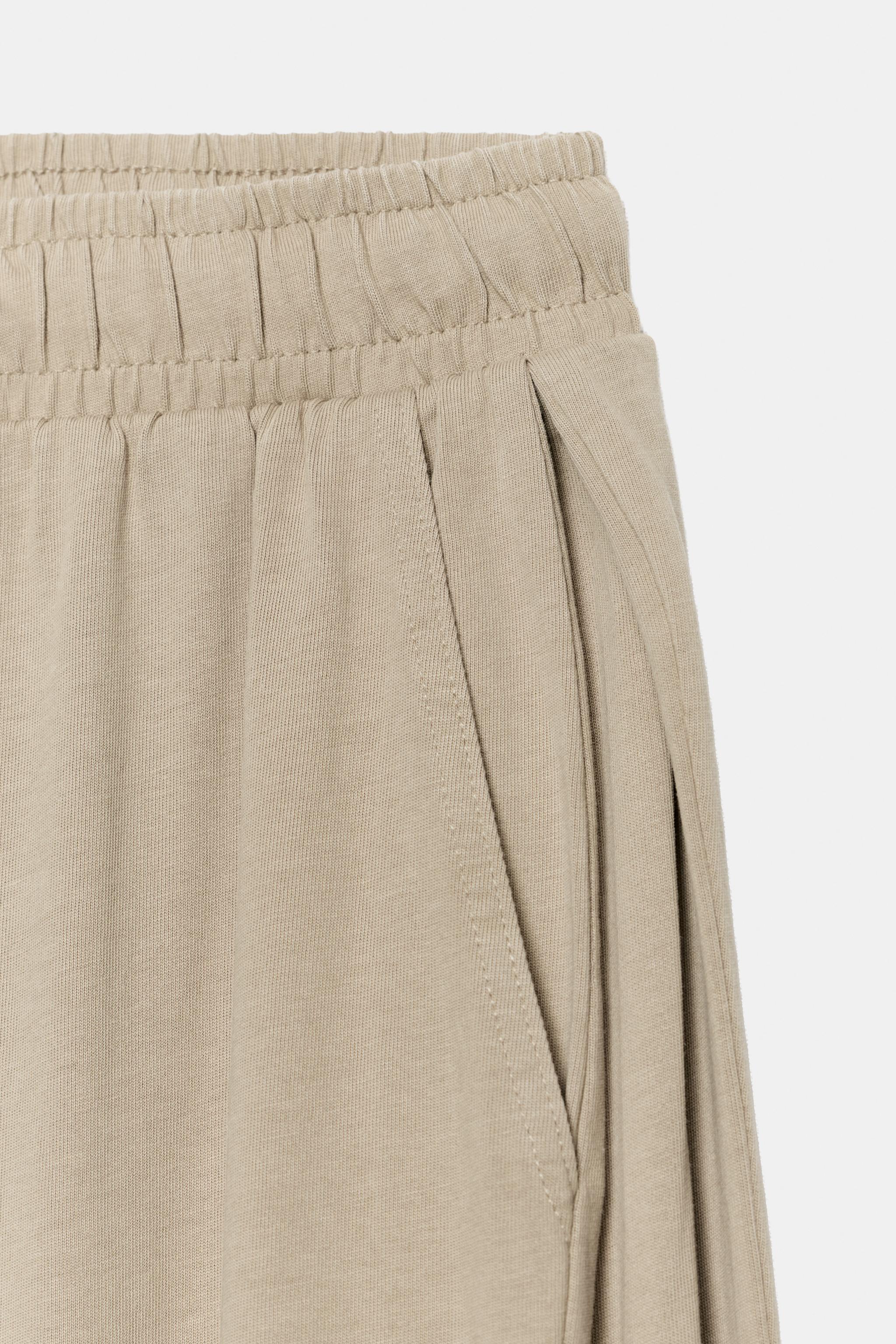 COTTON PLEATED PANTS