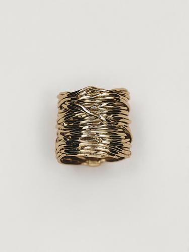 Zara Wide textured ring - Golden - Image 0
