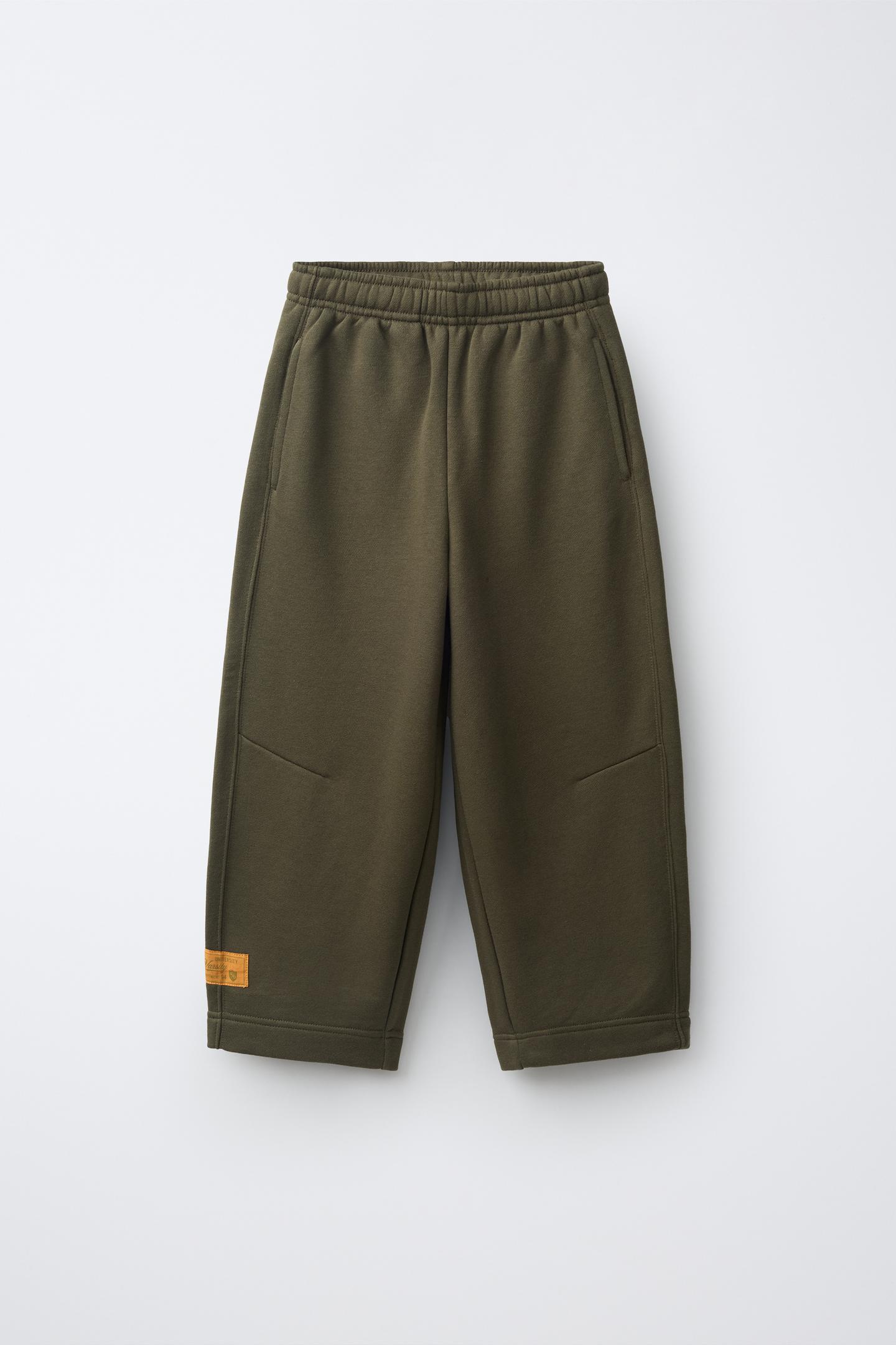Детские брюки Zara Varsity Patch Barrel Sweatpants, цвет: Зелёный — фото 2