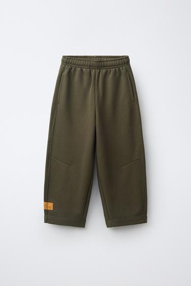 VARSITY PATCH BARREL SWEATPANTS — Mid-green 1