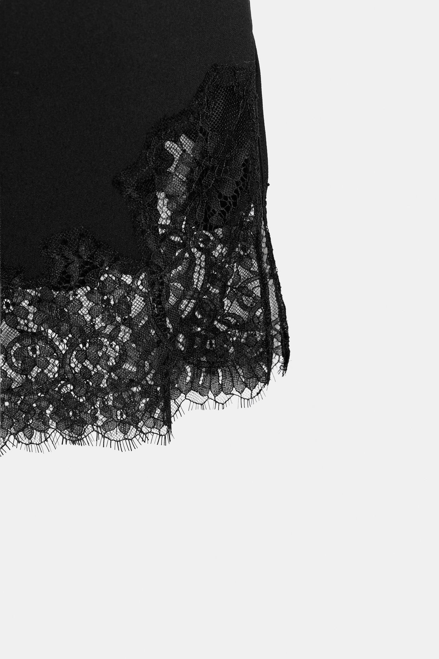 Женская юбка Zara ZW Collection Lace MIDI, цвет: Чёрный — фото 9