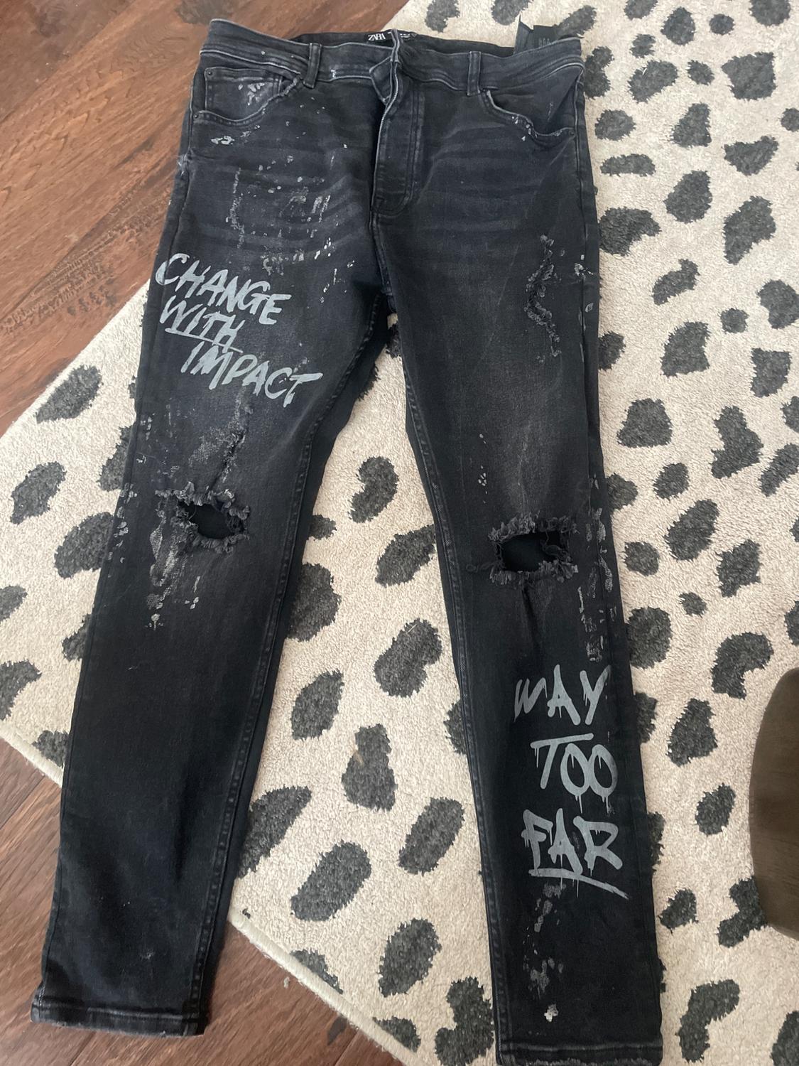 GRAFFITI PRINT SKINNY JEANS - Image 2