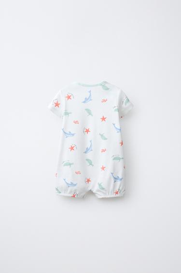 LOT DE DEUX PYJAMAS ENTIERS IMPRIMÉ MER - Écru de Zara - Image 2