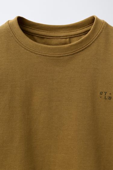 HEAVYWEIGHT EMBROIDERED T-SHIRT - Tans by Zara - Image 2
