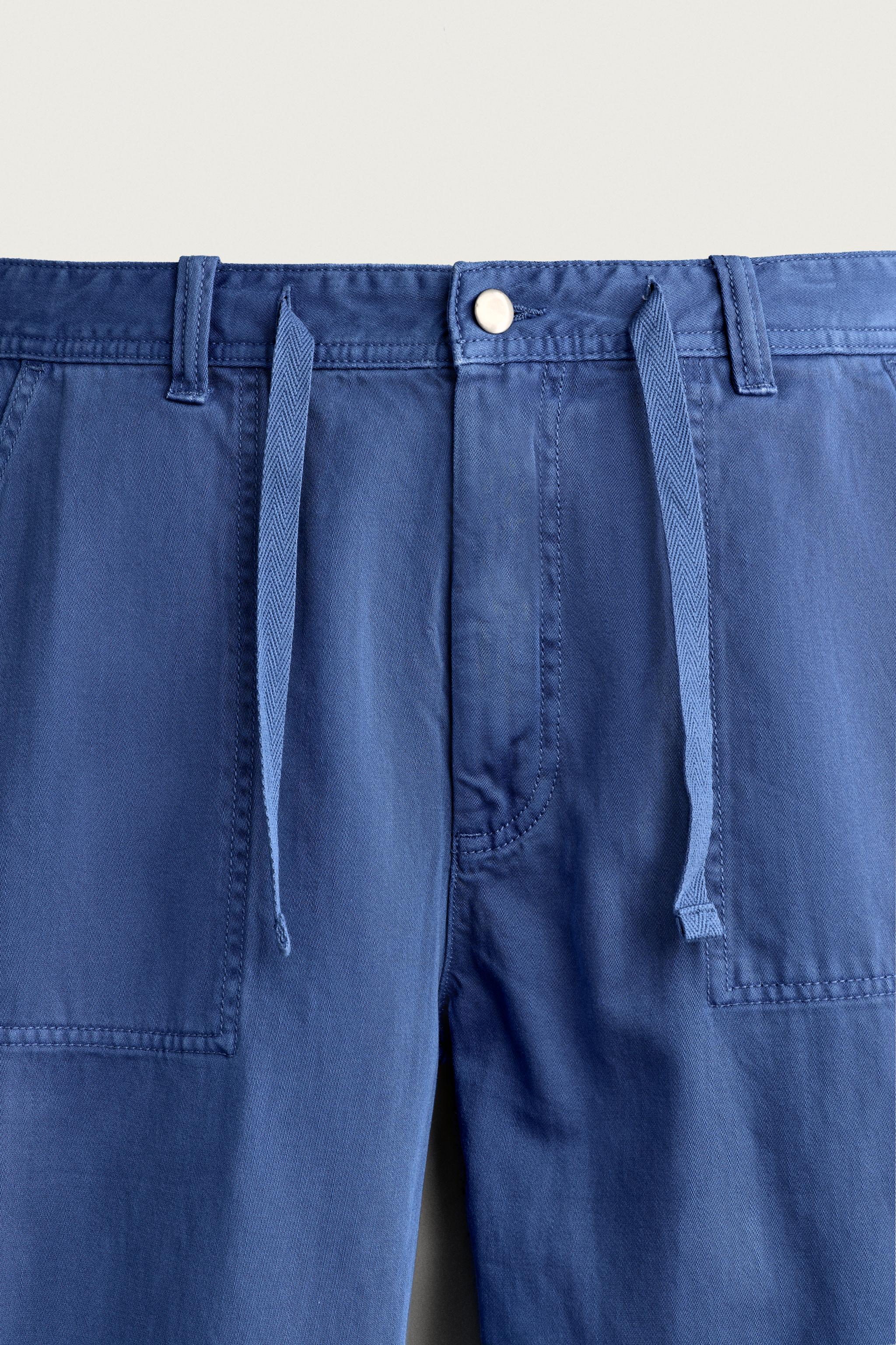 Мужские брюки Zara RELAXED STRAIGHT-FIT DRAWSTRING TROUSERS — фото 9