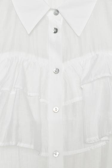 SEMI-SHEER TOP WITH RUFFLES - White by Zara - Image 2