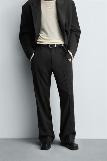 Zara STRIPED SUIT PANTS - striped