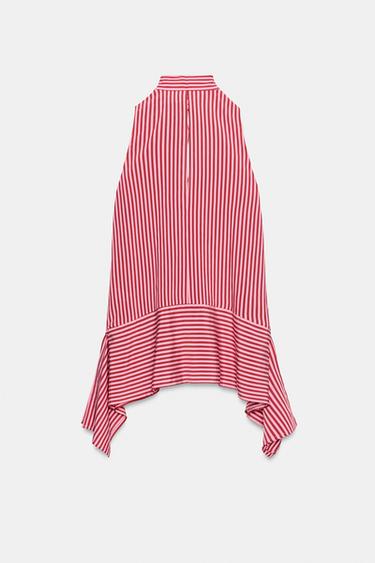 ASYMMETRIC STRIPED TOP - Fuchsia by Zara - Image 7