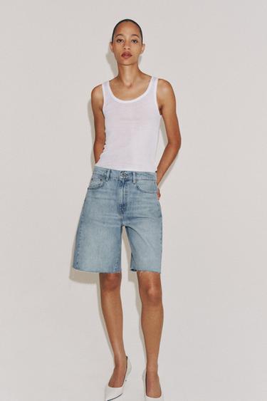 BERMUDA DENIM RELAXED TIRO MEDIO ZW COLLECTION - Azul claro de Zara