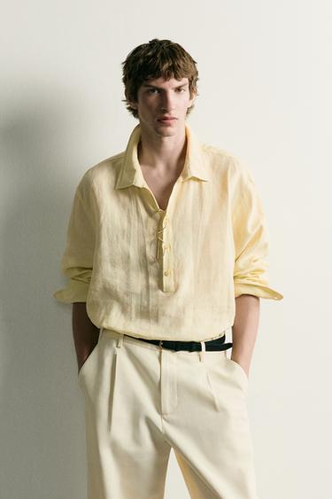 %100 LIHOZKO POLO ALKANDORA - Hori pastela, Zara-rena