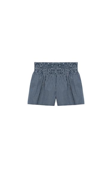 SHORTS بمربعات فيشي - بحري الخاص بـ Zara